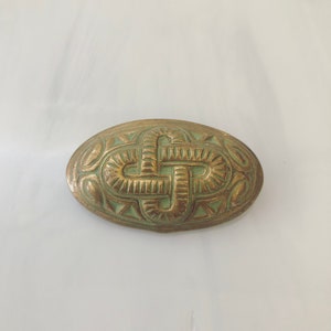 Vintage Kalevala Koru Bronze and Verdigris Viking Brooch/Pin, Finland