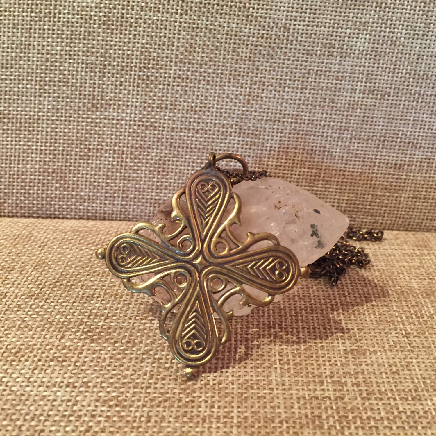 Vintage Kalevala Koru Bronze Cross Pendant, Unisex, Scandinavian, Finland