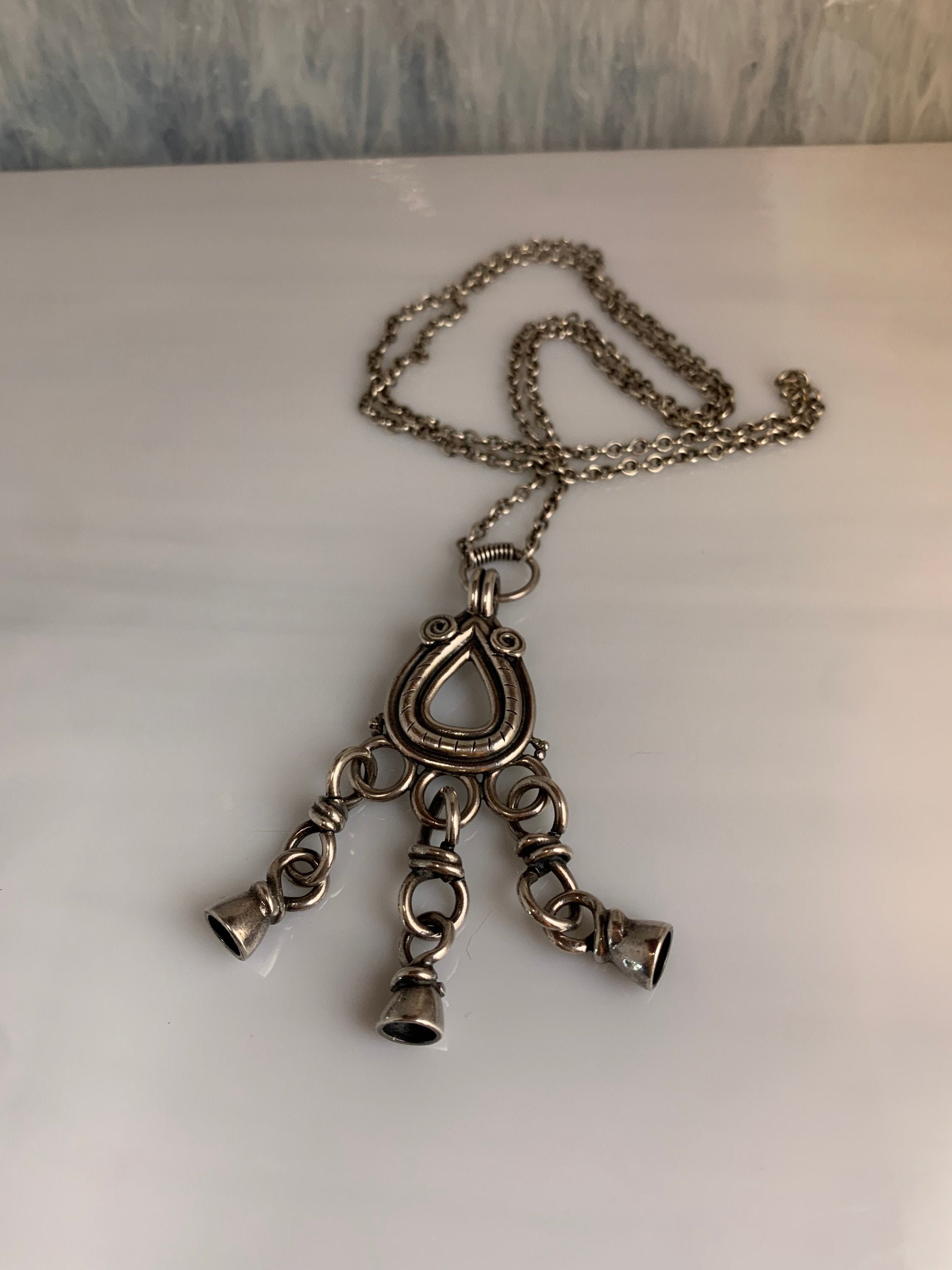 Vintage Kalevala Koru Viking Kinetic Sterling Silver Pendant Necklace ...
