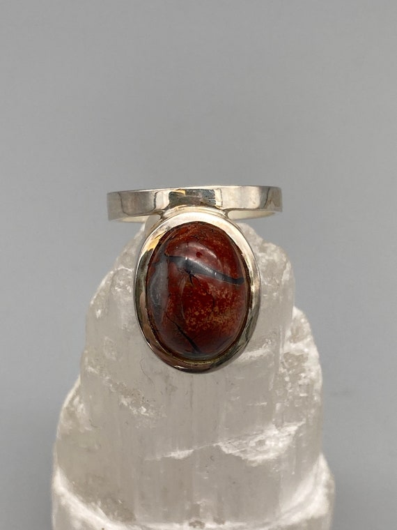 Vintage Cory Brecciated Jasper Modernist Sterling… - image 3