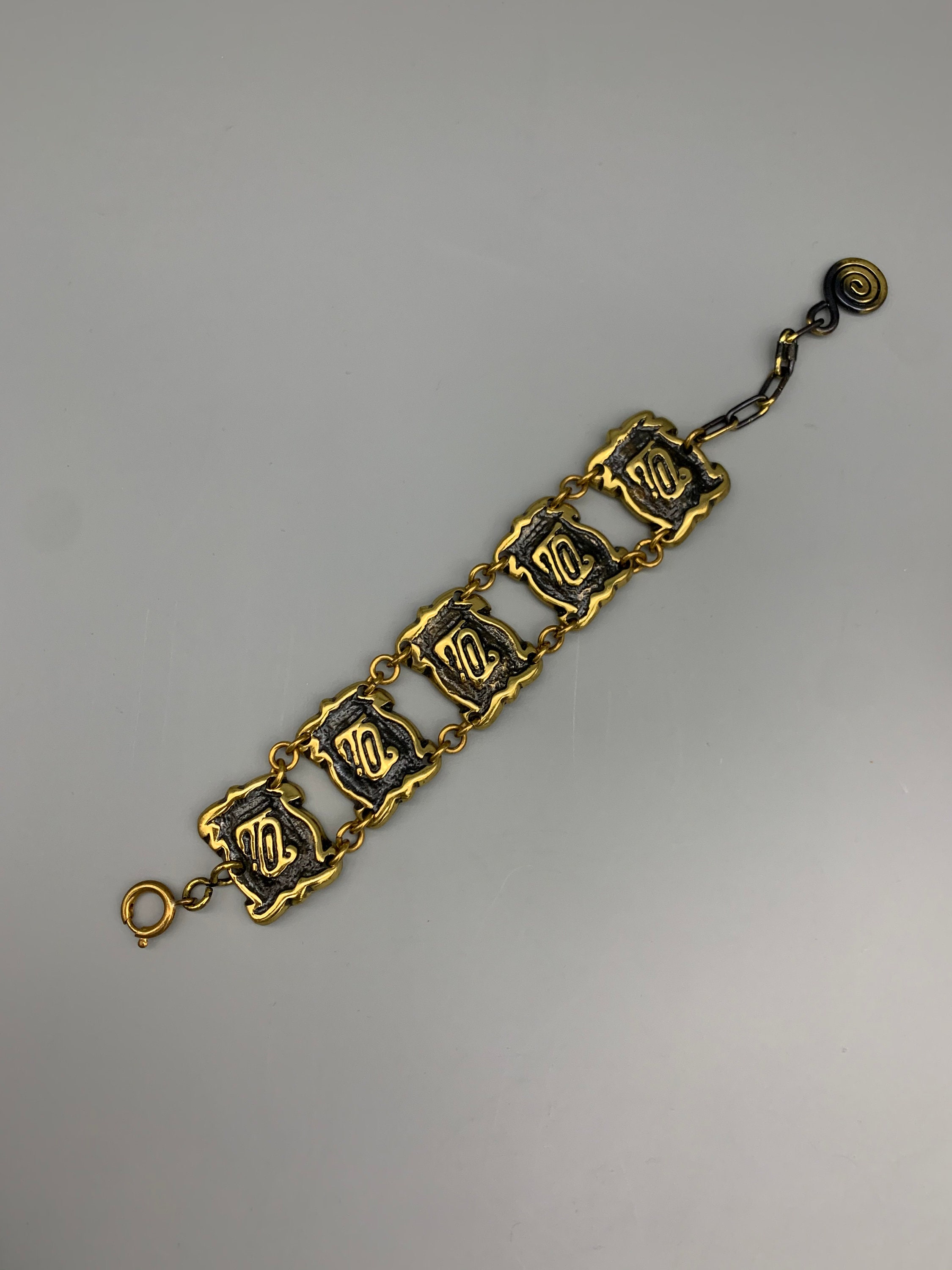 Bracelet Vintage En Bronze M. BUFFET - Bijou Ancien Pour Homme, Occasion