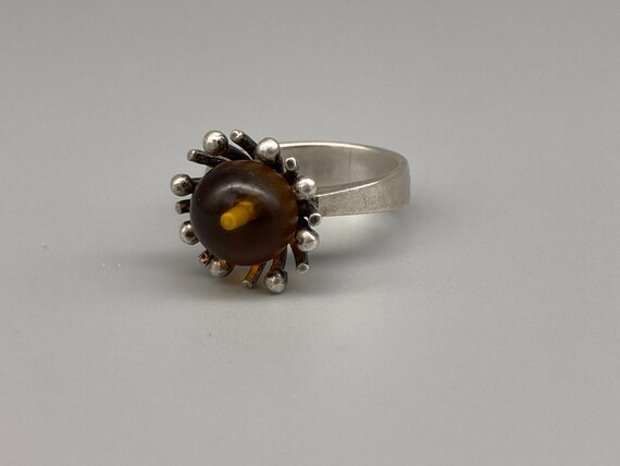 Vintage Baltic Amber Sunburst Modernist Brutalist… - image 8