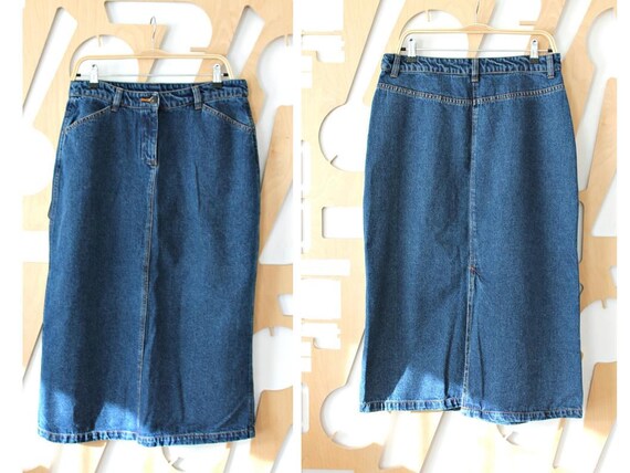 Denim skirt Long skirt Pencil skirt High Waist skirt Maxi | Etsy