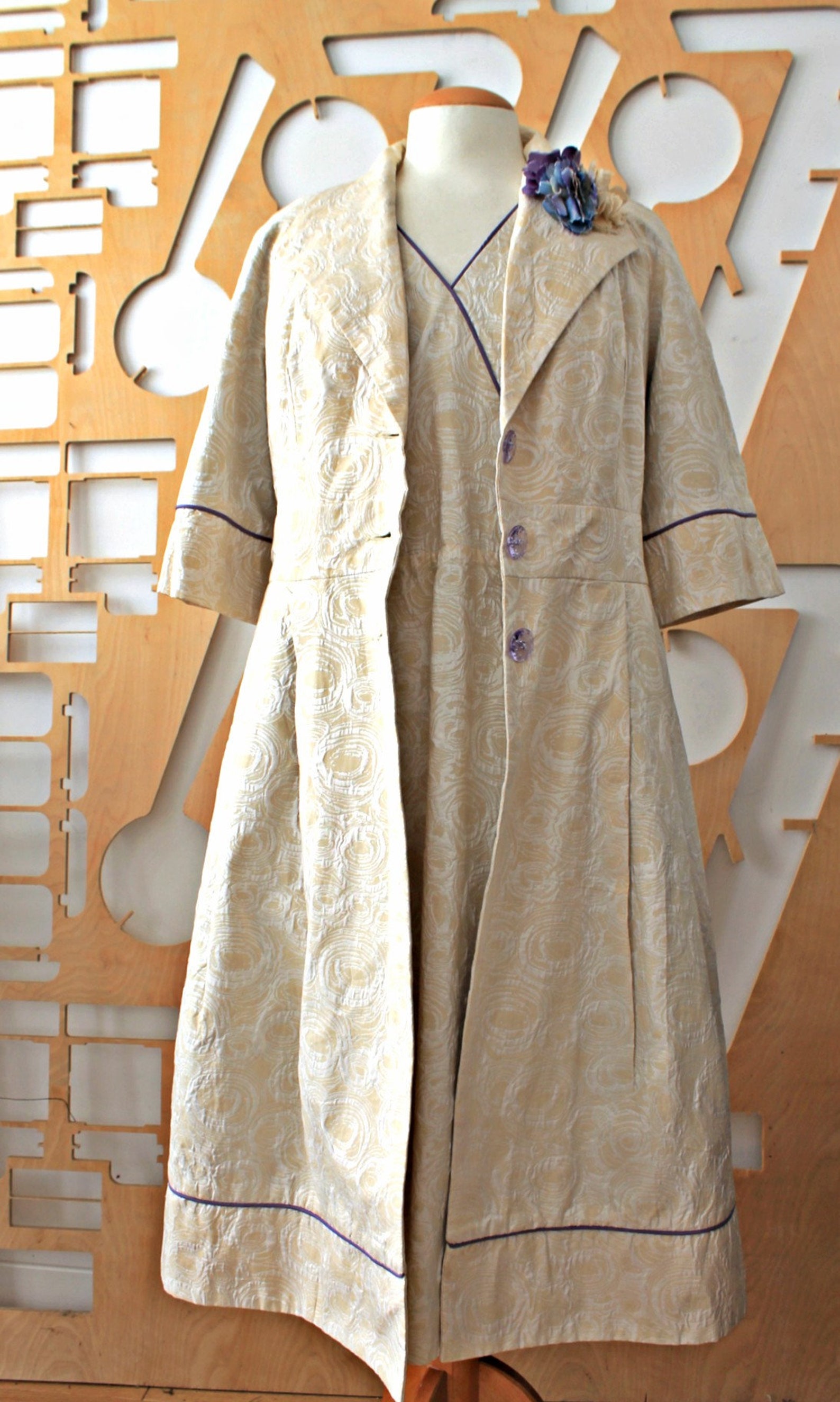 Long Coat Dress Suit Vintage Coat Silk Suit Silk Dress Wedding Etsy