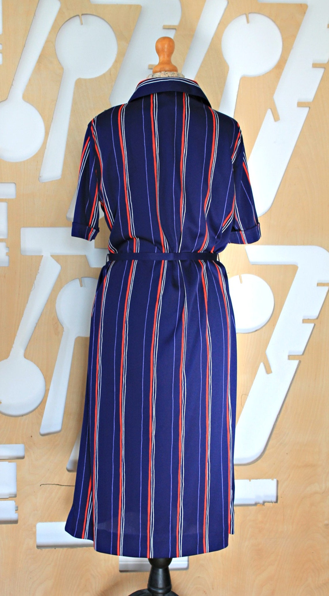 Vintage Dress 70s Dress Shirt Dress Striped Dress Summer Dress | Etsy