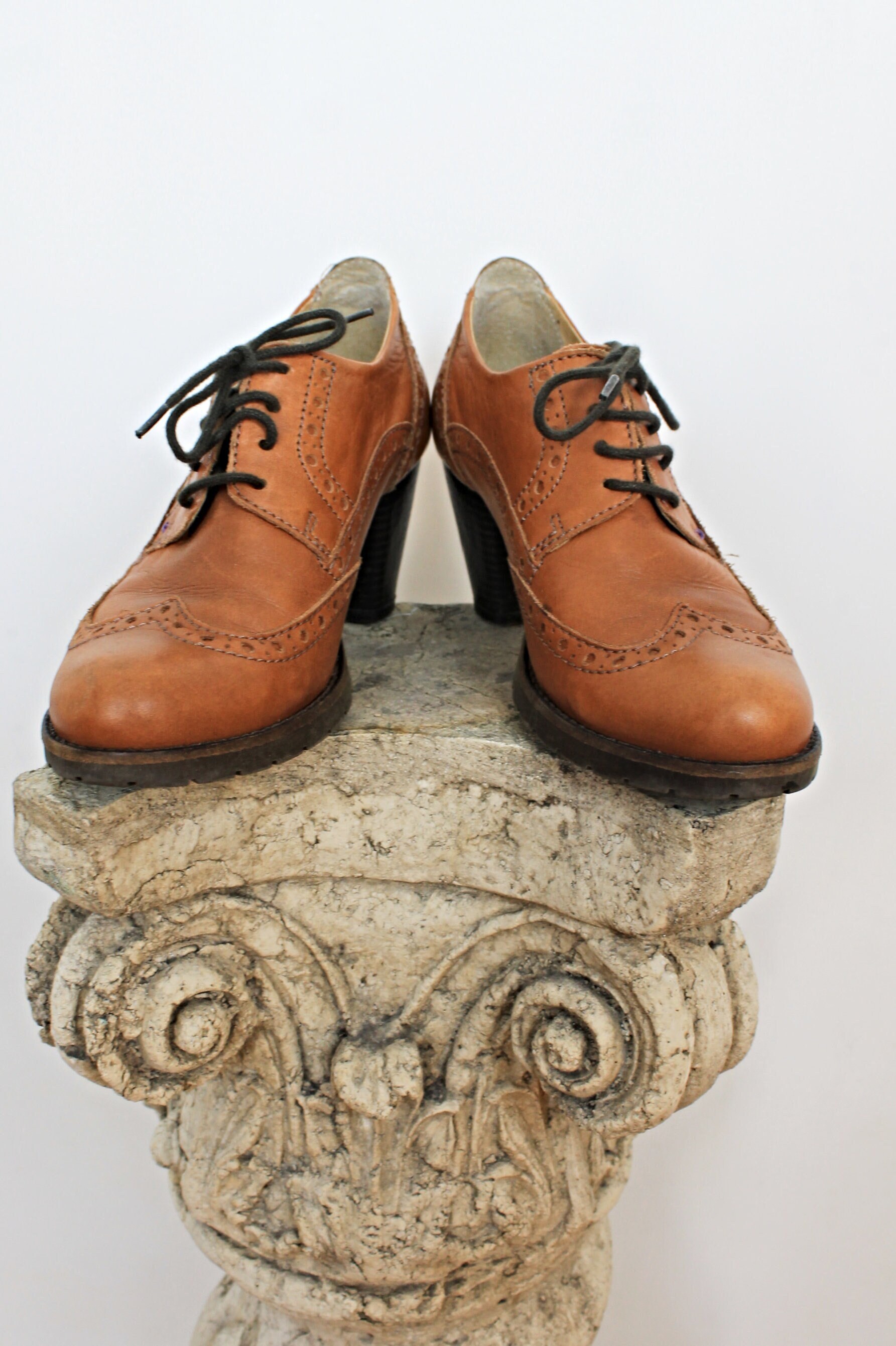 lace up brogue heels