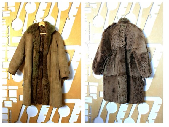 Vintage 70s Sheepskin coat Long coat 70s vintage S