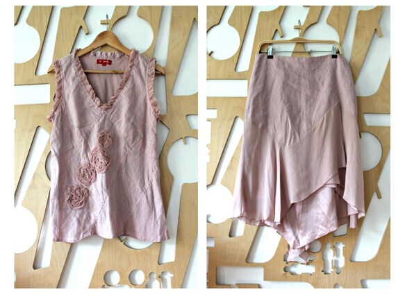 Linen top Linen skirt Wedding Bridesmaid dress Lin