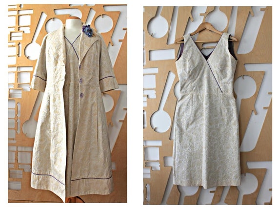 Long coat Dress suit Vintage coat Silk suit Silk d