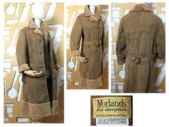 Vintage coat 70s Sheepskin coat Shearling coat Lon
