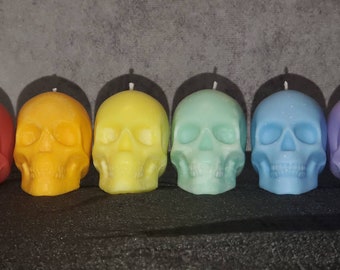 Rainbow Skull Votive Candles