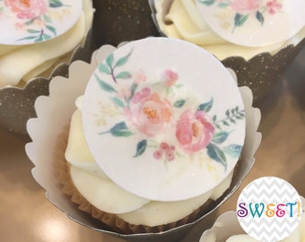 Edible Floral Wafer Paper Toppers