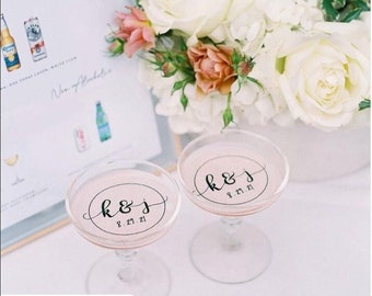 Edible Custom Bride & Groom Drink Toppers