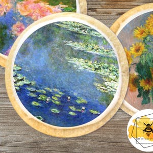Monet Painting Edible Cupcake Cookie Oreo or Drink Toppers, Wafer Paper or Frosting Sheet