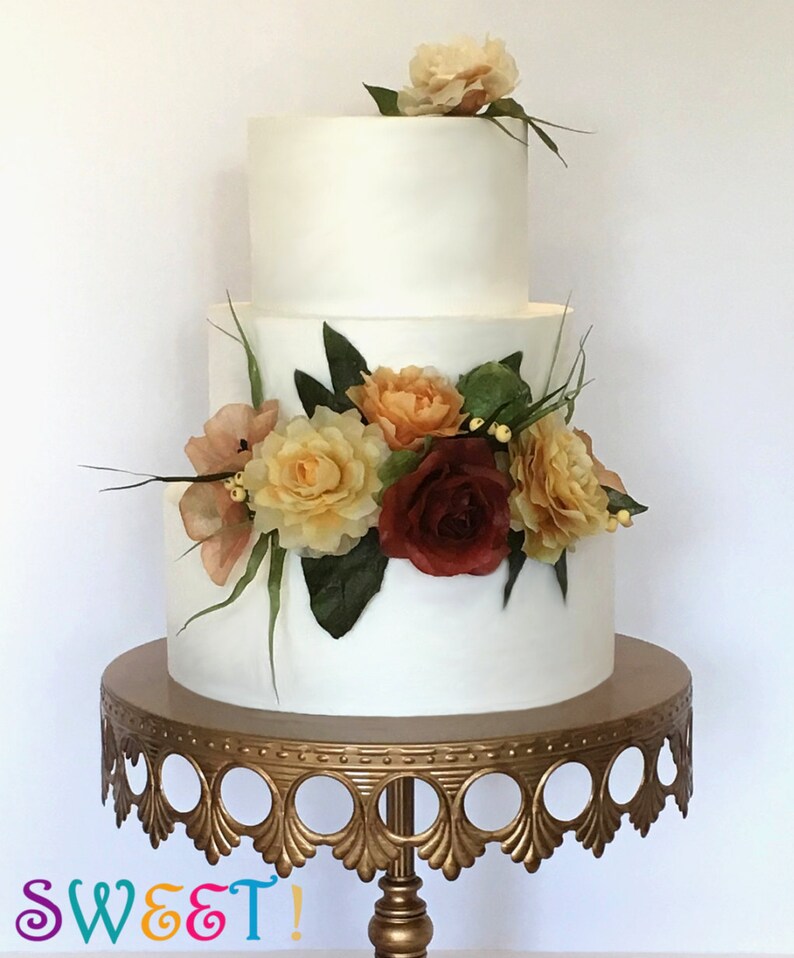 Edible Wafer Paper Flower Arrangements for Cakes by Lynda Etsy