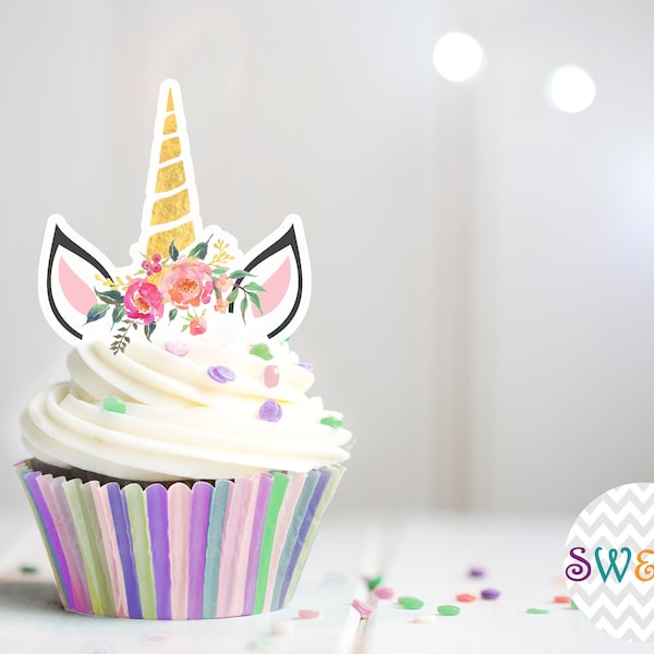 Unicorn Cupcake Toppers Etsy