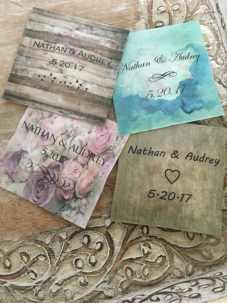 Personalized Wedding Confetti Packets Wafer Paper Etsy