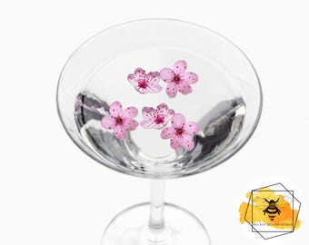 Edible Cherry Blossom Drink Toppers, Thick Wafer Paper