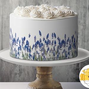 Lavender Watercolor Edible Pattern Sheet Wafer Paper or Frosting Sheet