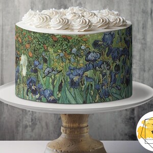 Feuille de motif de peinture chef d&#39;oeuvre comestible iris Van Gogh Papier gaufré ou feuille de glaçage