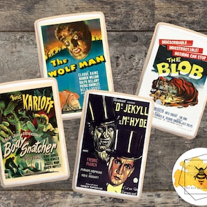 Edible Classic Horror Movie Poster Cookie or Cake Toppers, Wafer Paper or Frosting Sheet