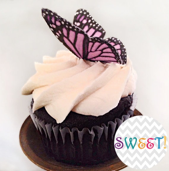 30 mariposas comestibles, adornos de oblea 3D para pasteles, cupcakes,  galletas o bebidas -  México