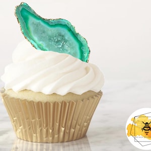 Edible Paper Geode Toppers, Wafer Paper Cupcake Toppers