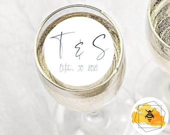 Edible Initials Wedding or Bridal Shower Monogram Drink Toppers