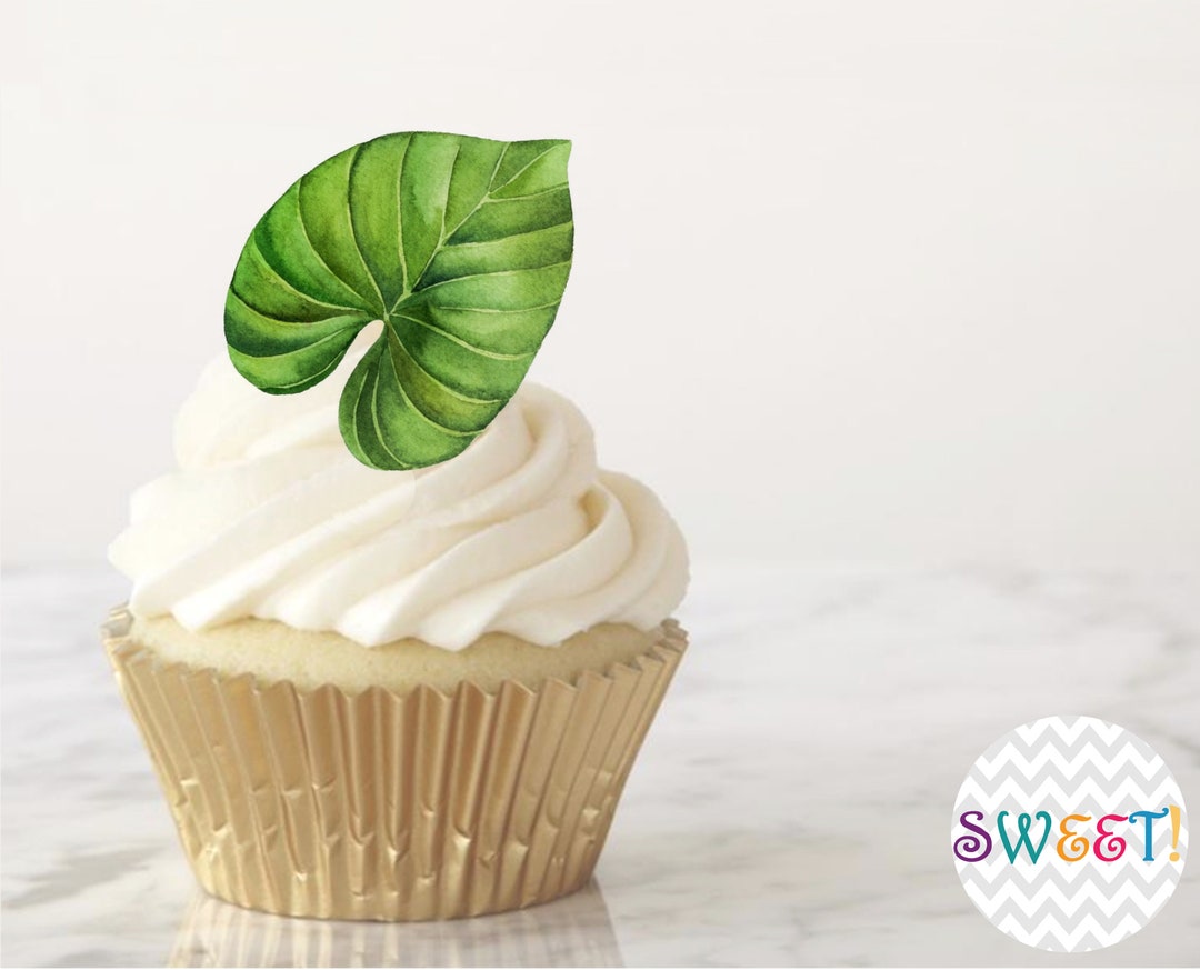Edible Tropical Leaves Cupcake Toppers Etsy