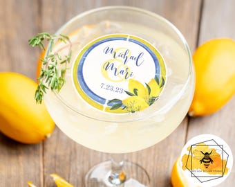 Edible Lemon Positano Personalized Drink Toppers