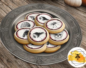 Creepy Edible Images: Skull, Bat, Raven (Wafer Paper or Frosting Sheet)