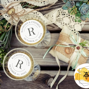 Edible Monogram Circle Drink Toppers