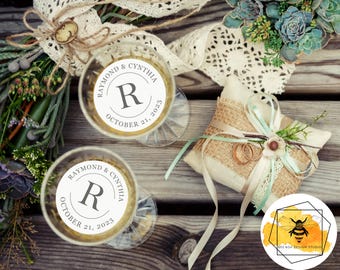 Edible Monogram Circle Drink Toppers