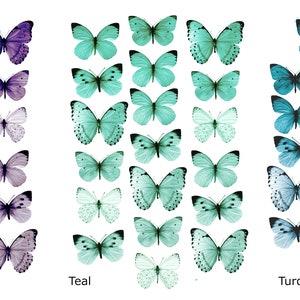 Edible Butterflies, Ombre 3D Double-Sided Wafer Paper Toppers for Cakes, Cupcakes or Cookies image 4