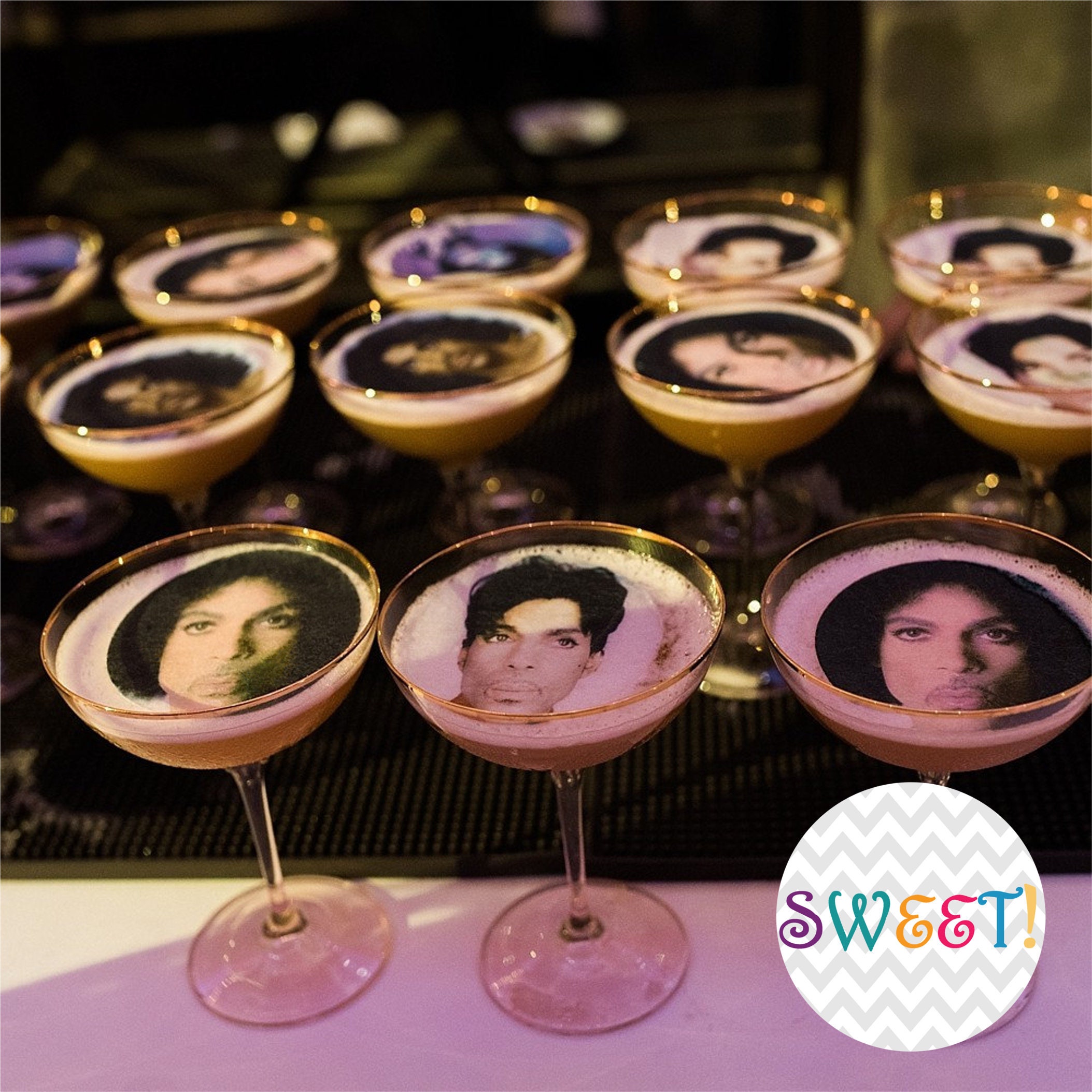 Edible Custom Photos or Logos Drink Toppers Etsy