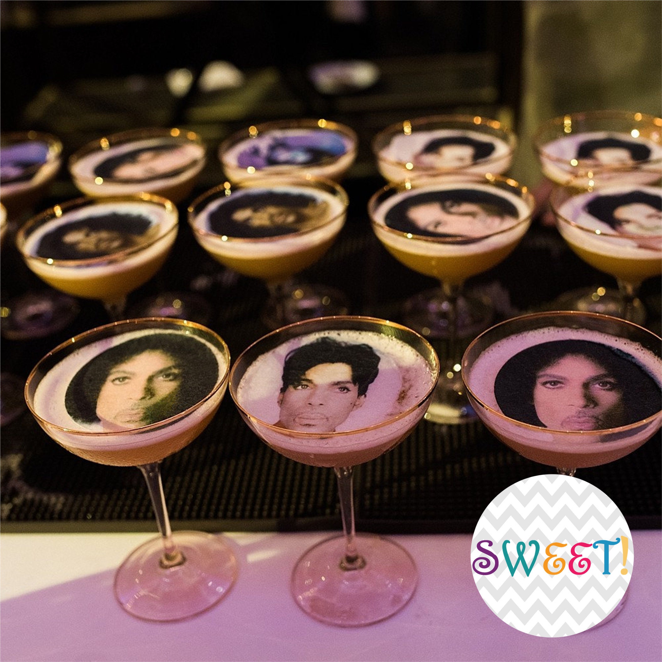 Edible Custom Photos or Logos Drink Toppers 