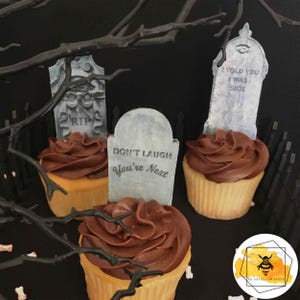 Edible Gravestone Cupcake Toppers