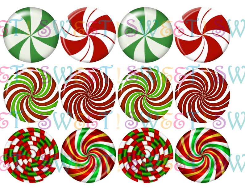 Edible Christmas Candy Cookie Cupcake Cake Oreo Toppers, Wafer Paper or