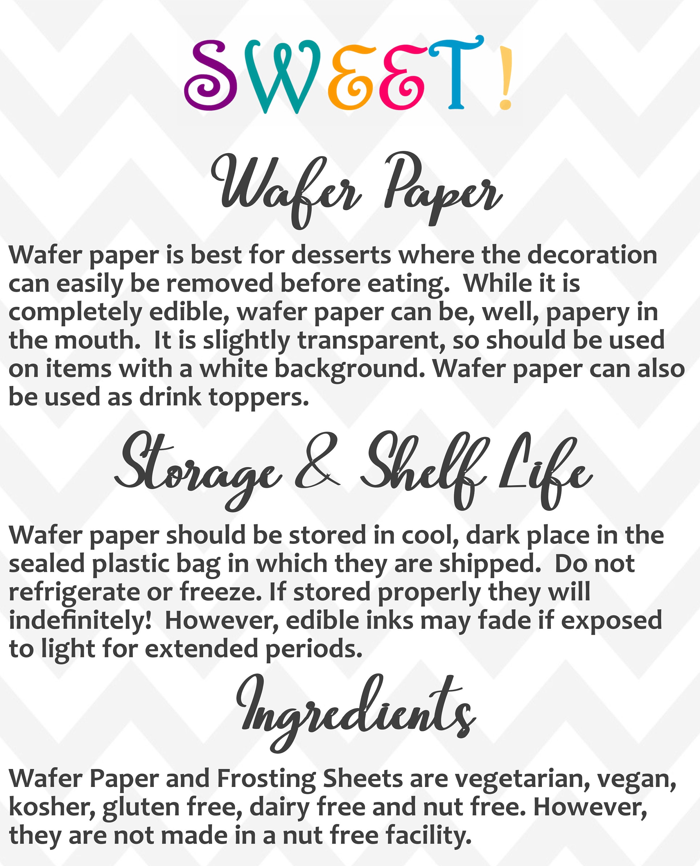 EPS A3 Edible Wafer Paper