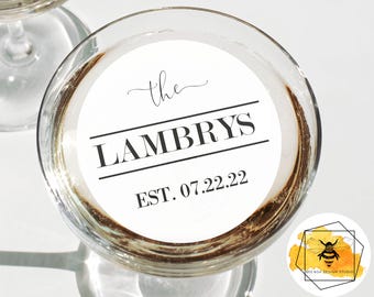 Edible Last Name Wedding or Anniversary Drink Toppers