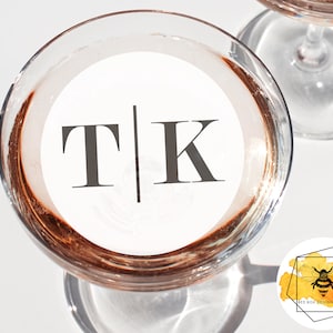 Edible Modern Initials Custom Drink Topper