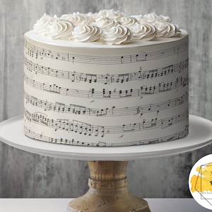 Antike Musik Essbare Muster Bogen Handgeschriebenen Pergament Stil Oblaten Papier oder Zuckerguss