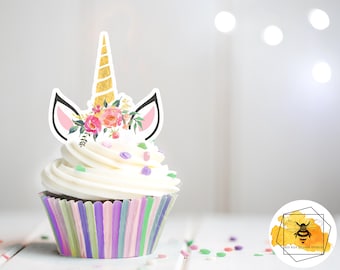 Edible Unicorn Cupcake Toppers, Extra Thick Wafer Paper
