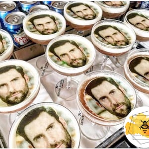 Edible Custom Photos or Logos Wafer Paper Drink Toppers