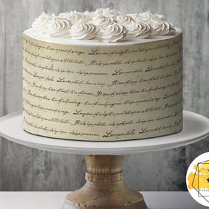 Love is Patient Edible Pattern Sheet Antique Parchment Wafer Paper or Frosting Sheet
