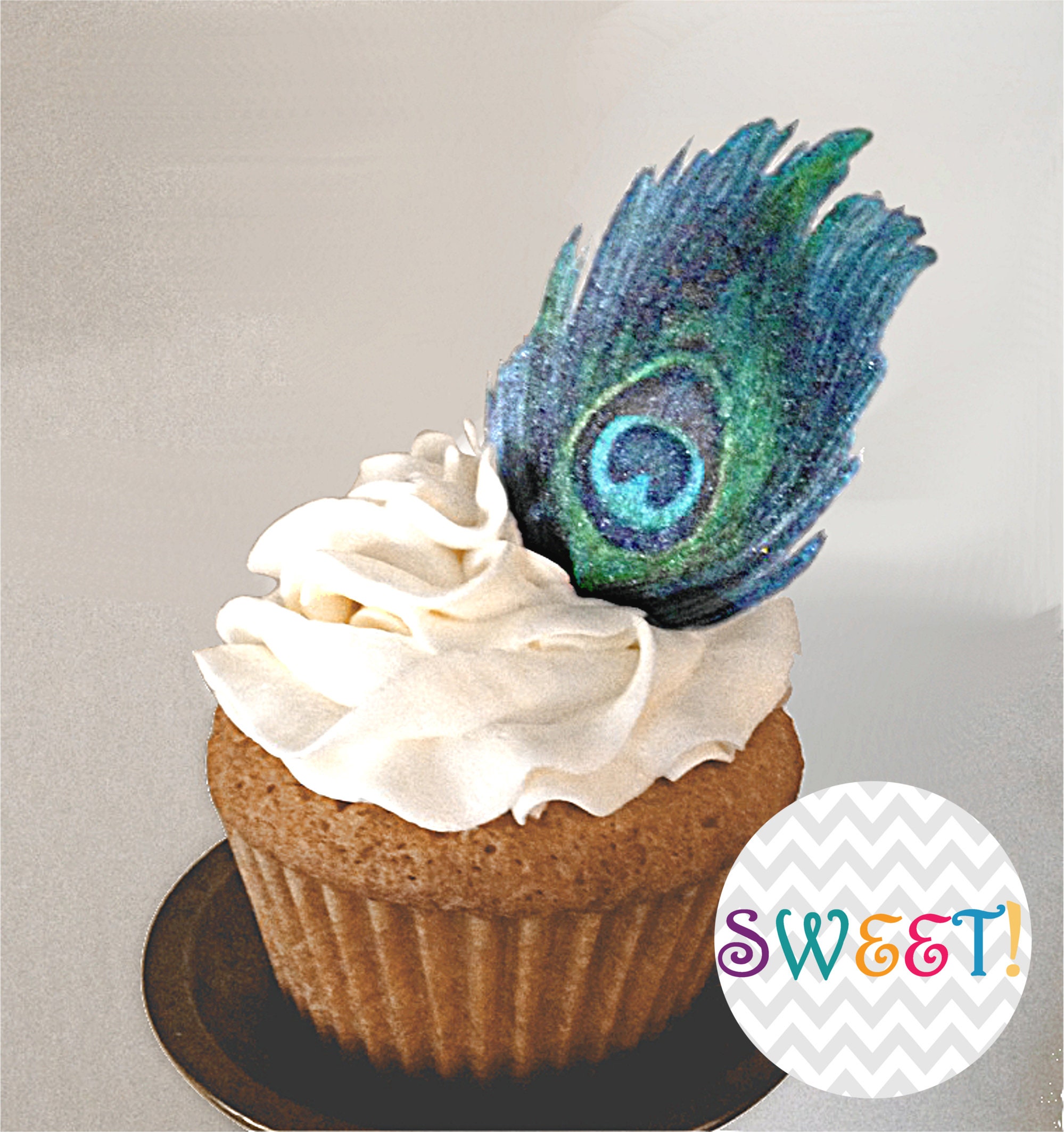 Decorations De Gateau Comestibles Plumes De Paon Toppers En Etsy France