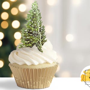 3D Edible Wafer Paper Christmas Trees for Cakes or Cupcakes