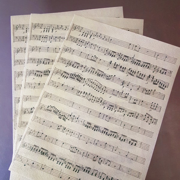 Edible Pattern Sheet, Antique Hand-Written Music Sheet - Wafer Paper or Frosting Sheet