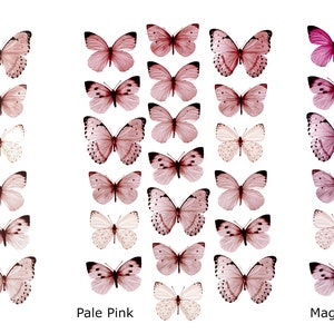 36 Edible Butterflies, Ombre 3D Double-Sided Wafer Paper Toppers for Cakes, Cupcakes, Cookies or Drinks image 4