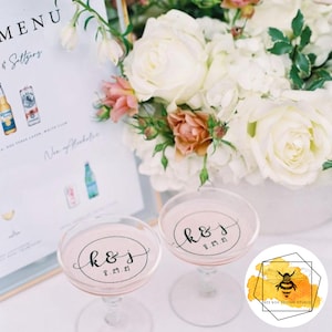 Edible Custom Bride & Groom Drink Toppers